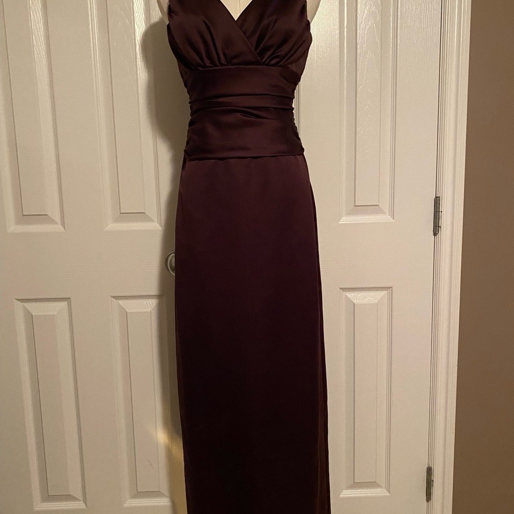 David's Bridal Chocolate Brown Maxi Dress